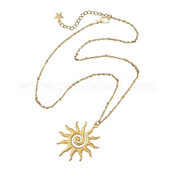 Halsketten mit Sonnenanhänger und Satellitenkette aus Edelstahl 304&nbsp;NJEW-JN06507