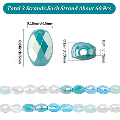 3 brin de perles de verre électroplaquées&nbsp;EGLA-SC0001-72