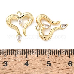Pendentifs en laiton micro pavé de zircone cubique transparent pour la saint-valentin&nbsp;KK-C259-20G