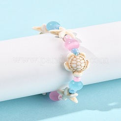 Armbänder aus synthetischem Türkis und Glasperlen&nbsp;BJEW-FS00021