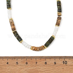 Colliers de perles de turquoise africaine naturelle (jaspe) et de jaspe paysage naturel&nbsp;NJEW-JN06629