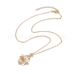 Chaînes en laiton pochette en macramé support de pierre vide pour la fabrication de colliers pendentifs&nbsp;NJEW-JN04475-01