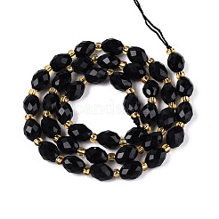 Natürliche schwarze Obsidian Perlen Stränge&nbsp;G-N342-35-8x6-01