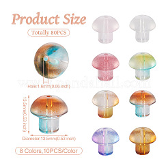 80pcs 8 Farben transparente Glasperlen&nbsp;GLAA-CD0001-17