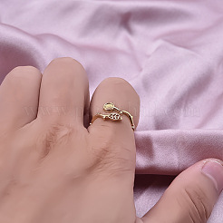 Bague ouverte en forme de feuille en acier inoxydable 304 à la mode pour femme&nbsp;LS-PT1678-2