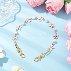 Chaîne à maillons en alliage de zinc et émail avec strass en cristal et perles de verre&nbsp;FIND-JF00159-02