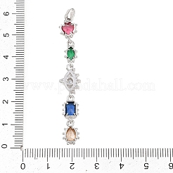 Gros pendentifs en laiton avec zircone cubique de micro pave&nbsp;KK-K418-03C-P