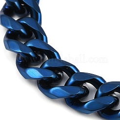 304 Edelstahl Cuban Link Kettenarmbänder für Männer&nbsp;BJEW-B102-03BL