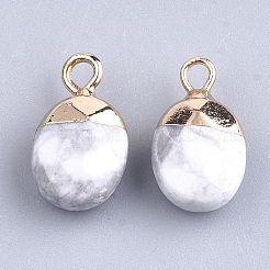 Breloques en howlite naturel électrolytique&nbsp;X-G-S344-09F