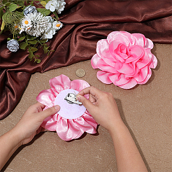 Blumenbroschen aus Polyester&nbsp;JEWB-WH0039-56A