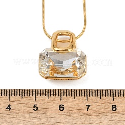 Collar con colgante de bolso de acero inoxidable 304 con circonita cúbica transparente pavé para mujer&nbsp;NJEW-V008-02G