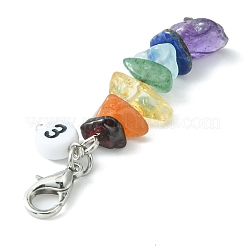 Décoration pendentif en pierres précieuses naturelles chakra&nbsp;HJEW-JM01081