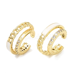 Orecchini da donna con polsino in ottone con micro pavé di zirconi cubici&nbsp;CU-CBAE7DF-24G