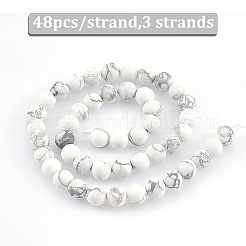 3 Strang natürliche Howlithperlen&nbsp;G-GO0001-07