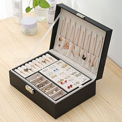 PU-Kunstleder-Schmuck-Organizer-Box mit Schloss&nbsp;CON-P016-B04