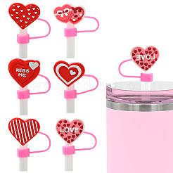 Tappo di paglia antipolvere in PVC e silicone a tema San Valentino da 12 pz 6 stili&nbsp;AJEW-CJ0001-26