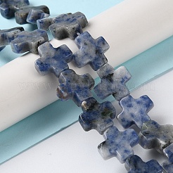 Natürliche blaue Fleck Jaspis Perlen Stränge&nbsp;G-M418-B09-01