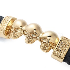 Pulseras de cordón de cuero sintético negro trenzado para hombre&nbsp;BJEW-K243-46G