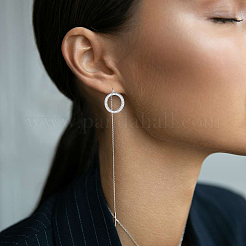 Ensemble collier et boucles d'oreilles géométriques en argent et zircon s925&nbsp;KG6962-3