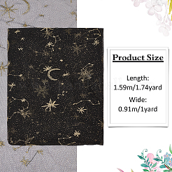 Polyester-Spitzennetzstoff mit Stern- und Mondmuster&nbsp;DIY-WH0504-195B