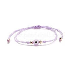 Bracelet de perles tressées en résine mauvais œil&nbsp;BJEW-JB08491