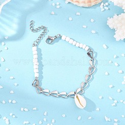 Pulseras de cuentas de concha y semillas&nbsp;BJEW-JB14136-02