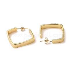 Aretes cuadrados de latón chapado en rejilla&nbsp;EJEW-F313-05G