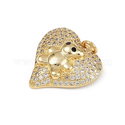 Pendentifs avec zircon cubiques à micro-pavés en laiton&nbsp;KK-S528-13G