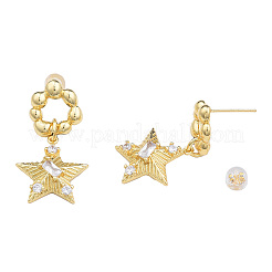 Orecchini pendenti con stella di zirconi&nbsp;EJEW-N011-78