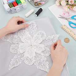 Blumen aus Polyesterharz für Kleidungsaccessoires&nbsp;DIY-WH0037-48A-01
