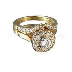 2 bague en alliage avec strass en cristal&nbsp;FS-WG4C099-01