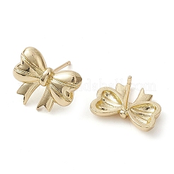 Boucles d'oreilles en laiton à nœud papillon&nbsp;EJEW-M245-13G