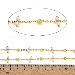 Chaînes de perles en howlite naturelle à facettes faites à la main&nbsp;CHC-L050-02G-06