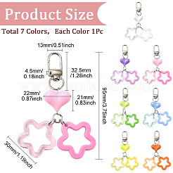7 pendentif décoratif en résine en forme d'étoile et de cœur&nbsp;HJEW-SP0001-28