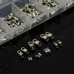 1 Schachtel gemischt Platin vernickelt Endkappen für Kord&nbsp;KK-X0061-P-NF-B