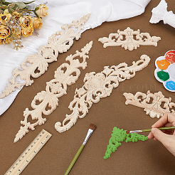 14 pezzo di 4 stili di applique in legno intagliato artigianale&nbsp;WOOD-PH0004-07