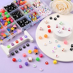 588pcs 13 Stile Geometrie & Stern & Herz & Blume Acrylperlen&nbsp;DIY-FS0002-04