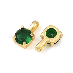 Breloques en verre pavé de laiton&nbsp;KK-K340-46G