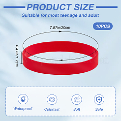 10 bracelet en silicone avec mot&nbsp;BJEW-CN0001-04B