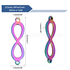 32 Stück 2 Farben 201 Edelstahl-Anschluss-Charms&nbsp;FIND-CA0007-69