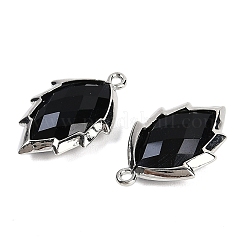 Anhänger aus natürlichem Obsidian mit facettierten Blättern&nbsp;G-I375-04P-09