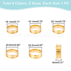 20 stücke 20 stile 201 edelstahl geriffelte finger ring einstellungen&nbsp;STAS-UN0042-77
