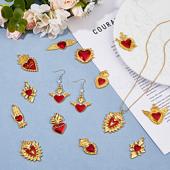 24pcs 12 styles de pendentifs en émail en alliage&nbsp;ENAM-HS0001-05