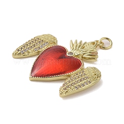 Pendenti in zirconi cubici trasparenti in micro pavè di ottone&nbsp;KK-H466-05G-01