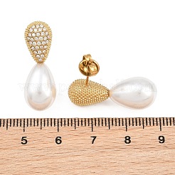 Ohrstecker aus 316L-Chirurgenstahl mit mikropavé gefassten Zirkonia für Damen&nbsp;SA-CBA2DC8-03G