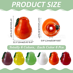 36 pièces 6 couleurs perles de chalumeau faites à la main&nbsp;LAMP-ME0001-28