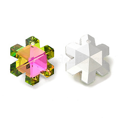 Galvanoplastie pendentifs en verre transparent&nbsp;GLAA-A008-05E