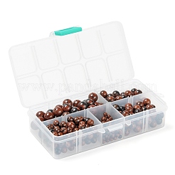 340 pz 4 perline di ossidiana in mogano naturale&nbsp;G-LS0001-44