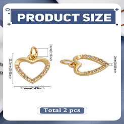 2 pz ciondolo in ottone placcato a lunga durata con micro pavé di zirconi cubici&nbsp;ZIRC-LP0001-60G
