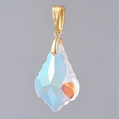 Ab Farbe galvanisieren Glas-Anhänger überzogen&nbsp;PALLOY-JF00446-01